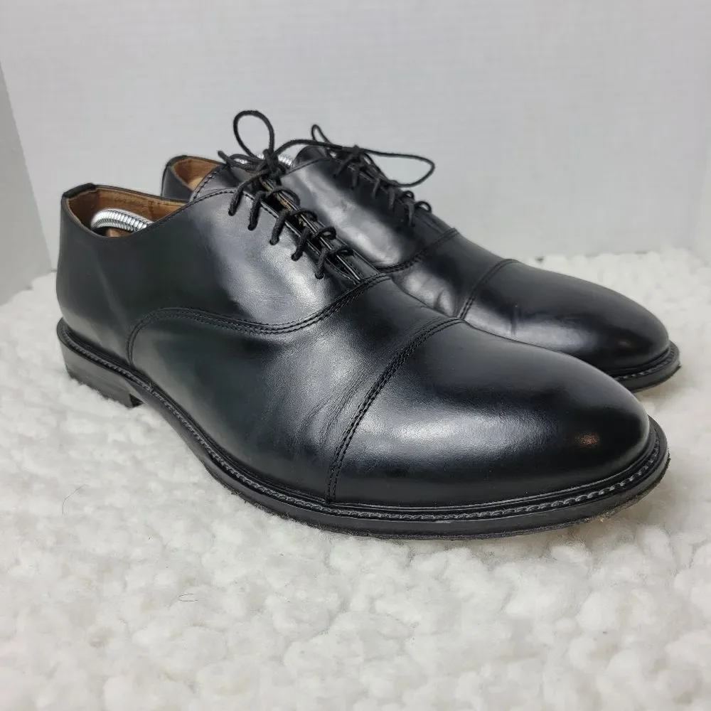 Barneys New York Mens Oxford Shoes Size 13  Black Leather Cap Toe